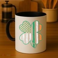 Shamrocks Irish American Flag Beautiful St Patricks Day Coffee Mug thumb 4