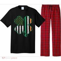 Shamrocks Irish American Flag Beautiful St Patricks Day Pajama Set thumb 0