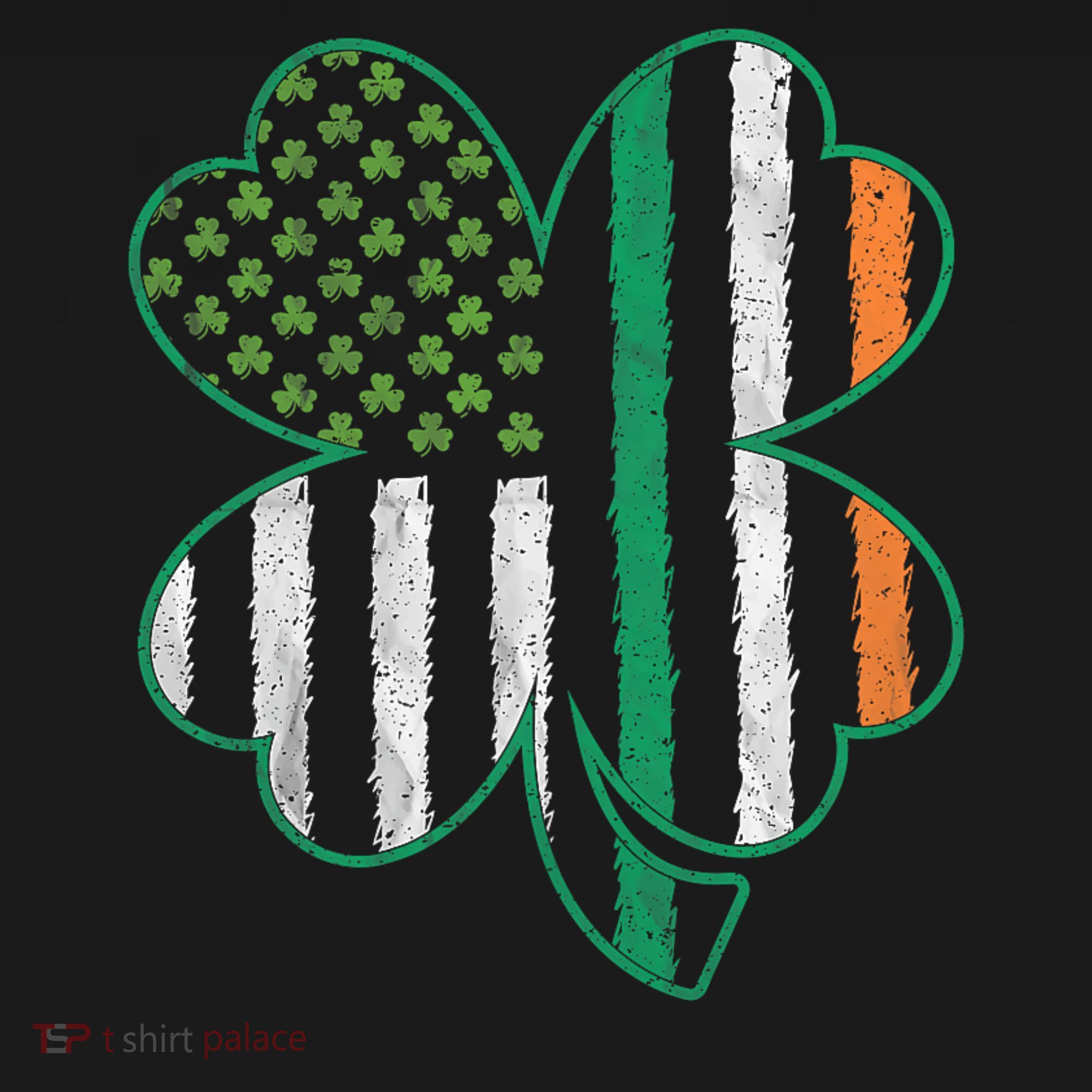 Shamrocks Irish American Flag Beautiful St Patricks Day Polo