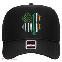 Shamrocks Irish American Flag Beautiful St Patricks Day Hat thumb 0