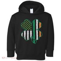 Shamrocks Irish American Flag Beautiful St Patricks Day Toddler Hoodie thumb 0