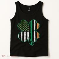 Shamrocks Irish American Flag Beautiful St Patricks Day Tank Top thumb 2