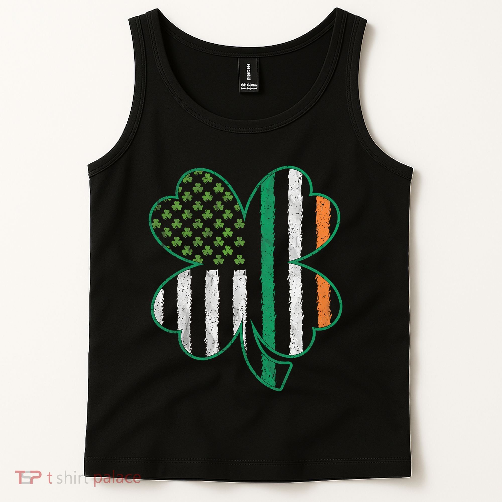 Shamrocks Irish American Flag Beautiful St Patricks Day Tank Top