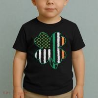 Shamrocks Irish American Flag Beautiful St Patricks Day Toddler T-Shirt thumb 2