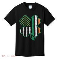 Shamrocks Irish American Flag Beautiful St Patricks Day Kids T-Shirt thumb 0