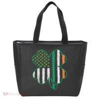 Shamrocks Irish American Flag Beautiful St Patricks Day Tote Bag thumb 0