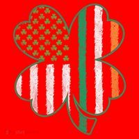 Shamrocks Irish American Flag Beautiful St Patricks Day Santa Hat thumb 1