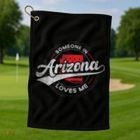 Someone In Arizona Loves Me Arizona Golf Towel thumb 1