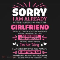 Sorry I Am Already Taken By Freaking Awesome Friend Meaningful Gift Women's Hoodie thumb 2