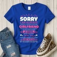Sorry I Am Already Taken By Freaking Awesome Friend Meaningful Gift Women's T-Shirt thumb 3