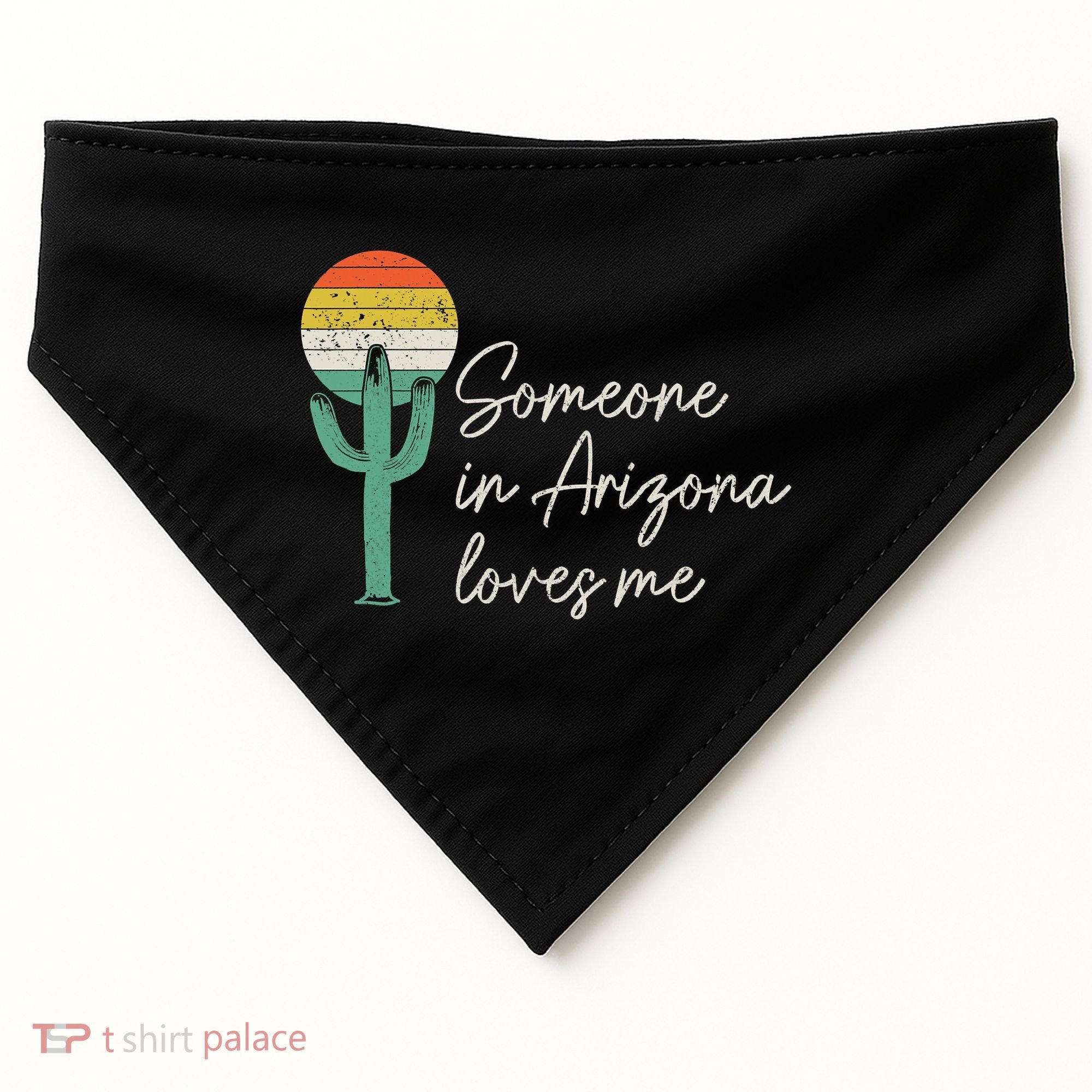 Someone In Arizona Loves Me Retro Cactus USA-Made Doggie Bandana