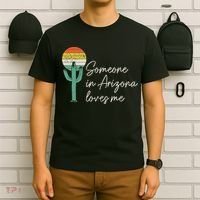Someone In Arizona Loves Me Retro Cactus T-Shirt thumb 6