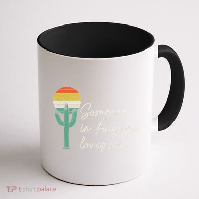 Someone In Arizona Loves Me Retro Cactus Coffee Mug back