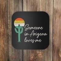 Someone In Arizona Loves Me Retro Cactus Coaster thumb 0
