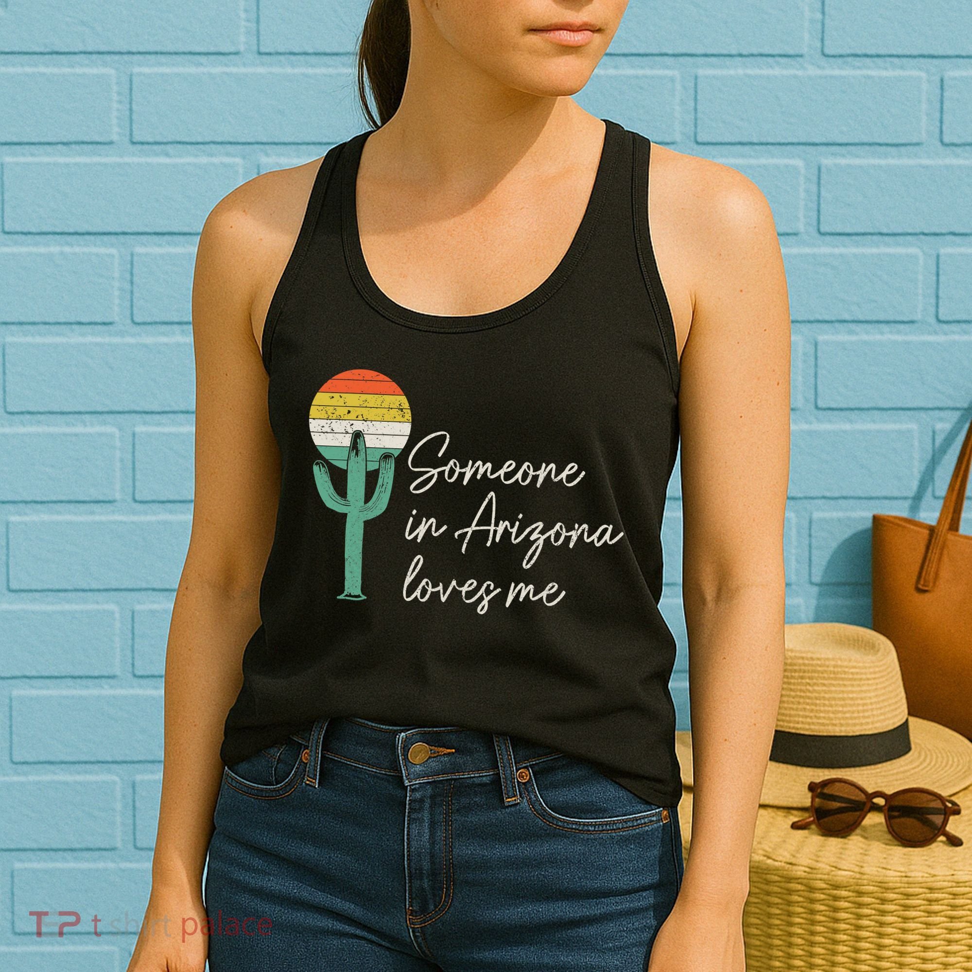 Someone In Arizona Loves Me Retro Cactus Women's Tank Top