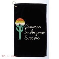 Someone In Arizona Loves Me Retro Cactus Golf Towel thumb 0