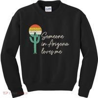Someone In Arizona Loves Me Retro Cactus Kids Sweatshirt thumb 0