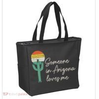 Someone In Arizona Loves Me Retro Cactus Tote Bag thumb 2