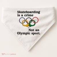 Skateboarding Is A Crime Not An O.lympic Sport USA-Made Doggie Bandana thumb 0