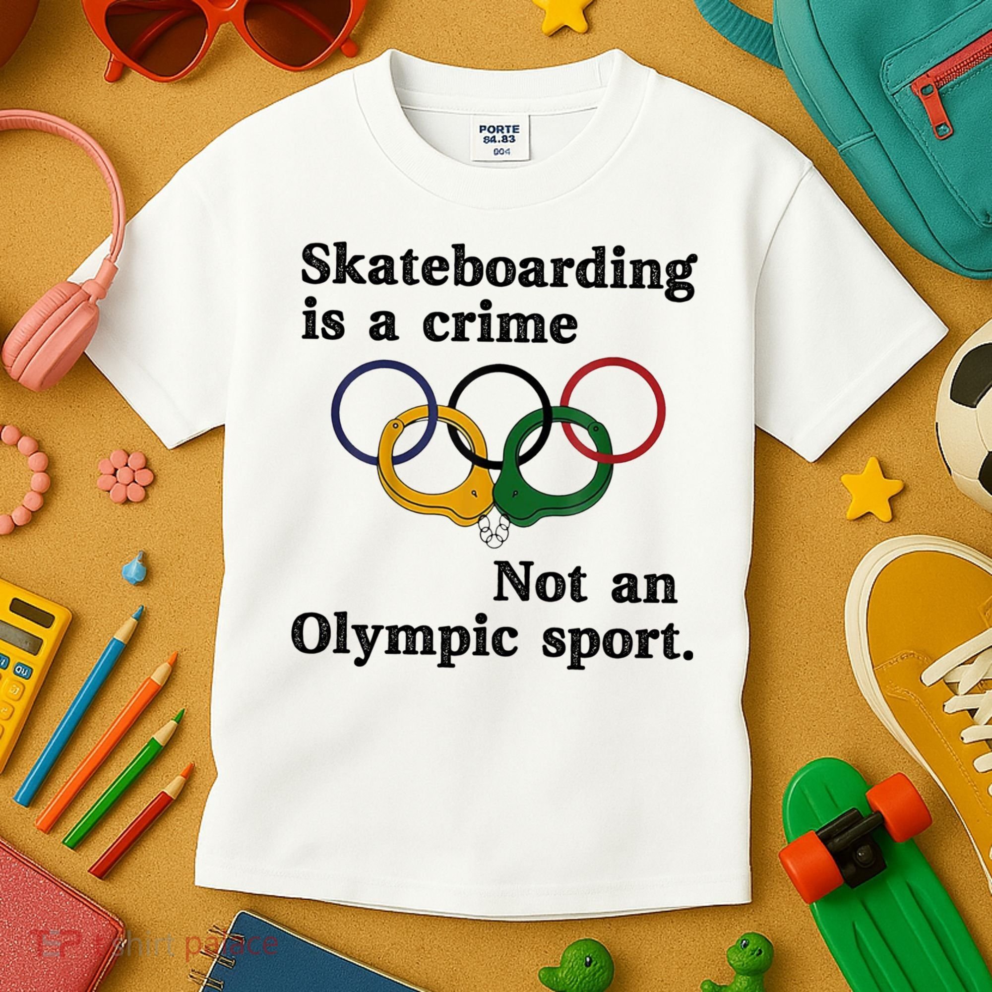 Skateboarding Is A Crime Not An O.lympic Sport Kids T-Shirt