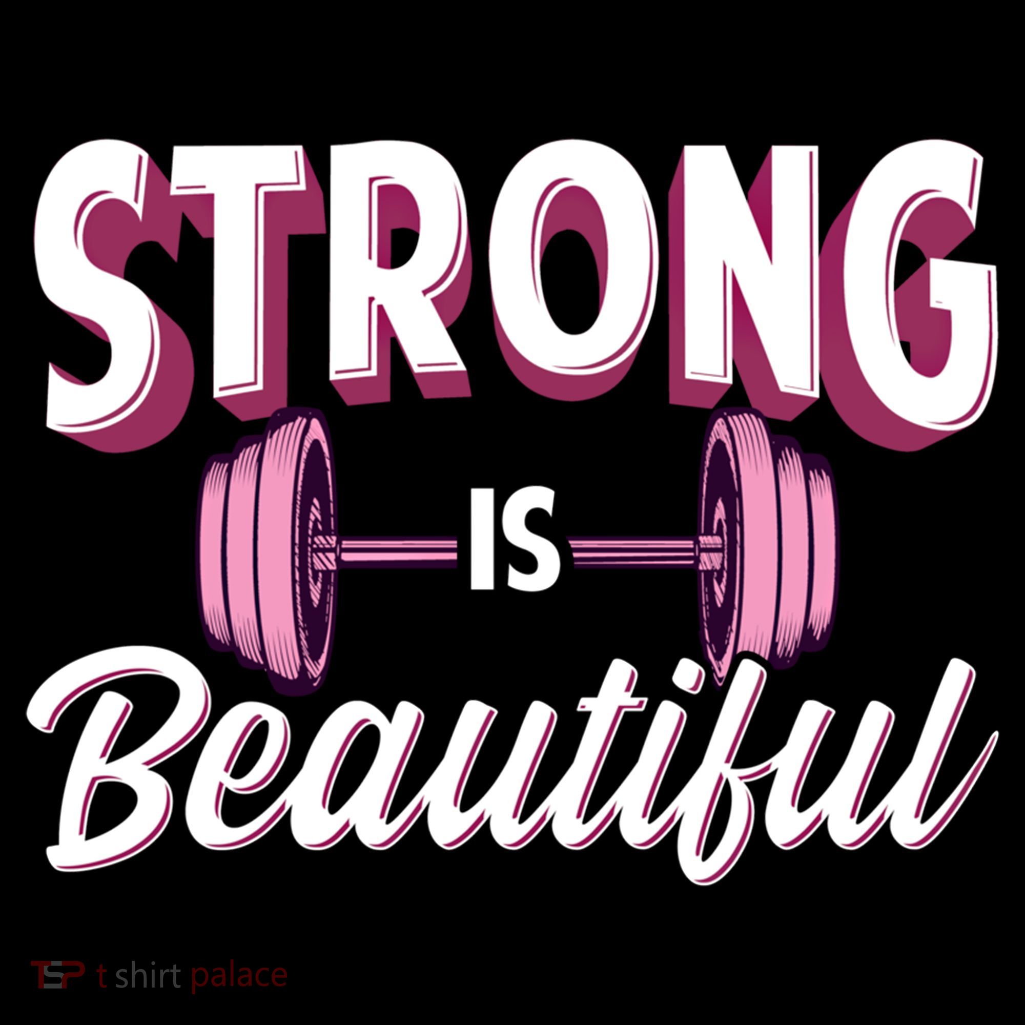 Strong Is Beautiful Pink Barbells Gym Exercise Athlete Gift Women's Hoodie