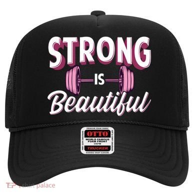 Strong Is Beautiful Pink Barbells Gym Exercise Athlete Gift Hat