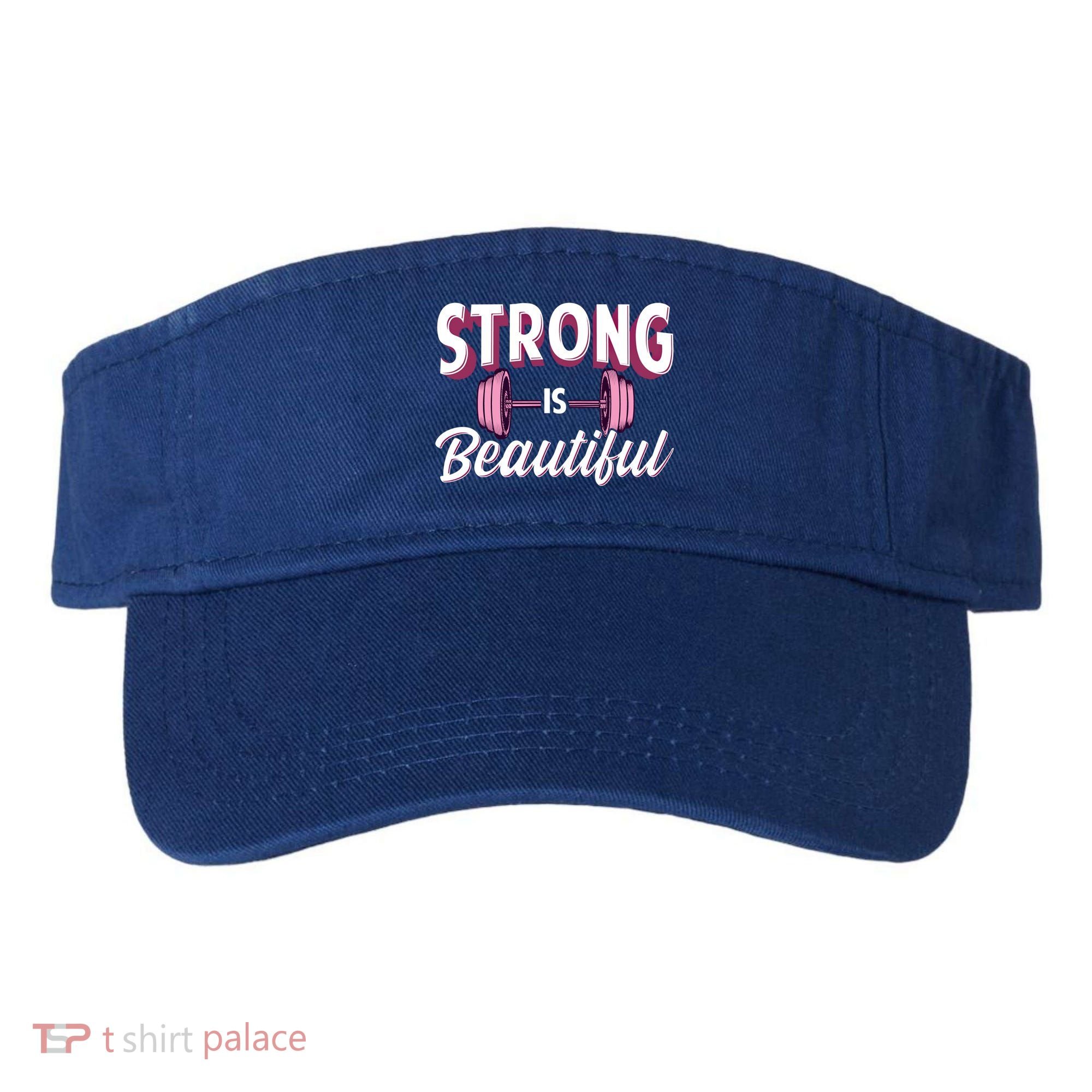 Strong Is Beautiful Pink Barbells Gym Exercise Athlete Gift Visor
