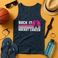Suck It Breast Cancer Awareness Tank Top thumb 4