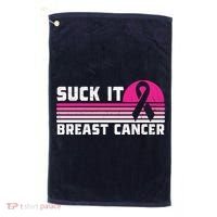 Suck It Breast Cancer Awareness Golf Towel thumb 0