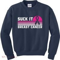 Suck It Breast Cancer Awareness Kids Sweatshirt thumb 0