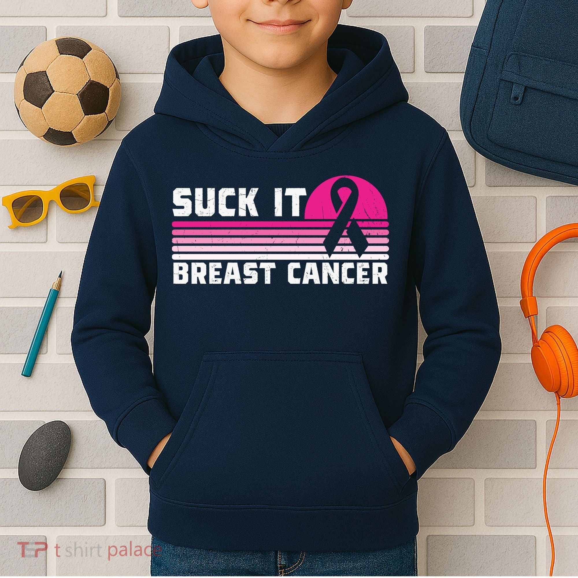 Suck It Breast Cancer Awareness Kids Hoodie