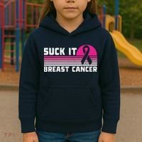 Suck It Breast Cancer Awareness Kids Hoodie thumb 3