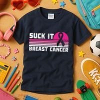 Suck It Breast Cancer Awareness Kids T-Shirt thumb 3