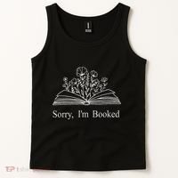 Sorry IM Booked Gift Book Lovers Bookish Tank Top thumb 2