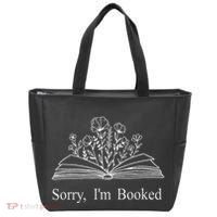 Sorry IM Booked Gift Book Lovers Bookish Tote Bag thumb 0
