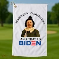 Scarecrow Is Brainless And That Is Biden Golf Towel thumb 1