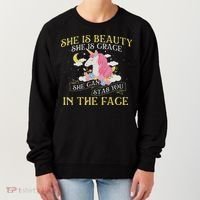 She Is Beauty Mythical Animal Rainbow Unicorn Magical Women's Sweatshirt thumb 0