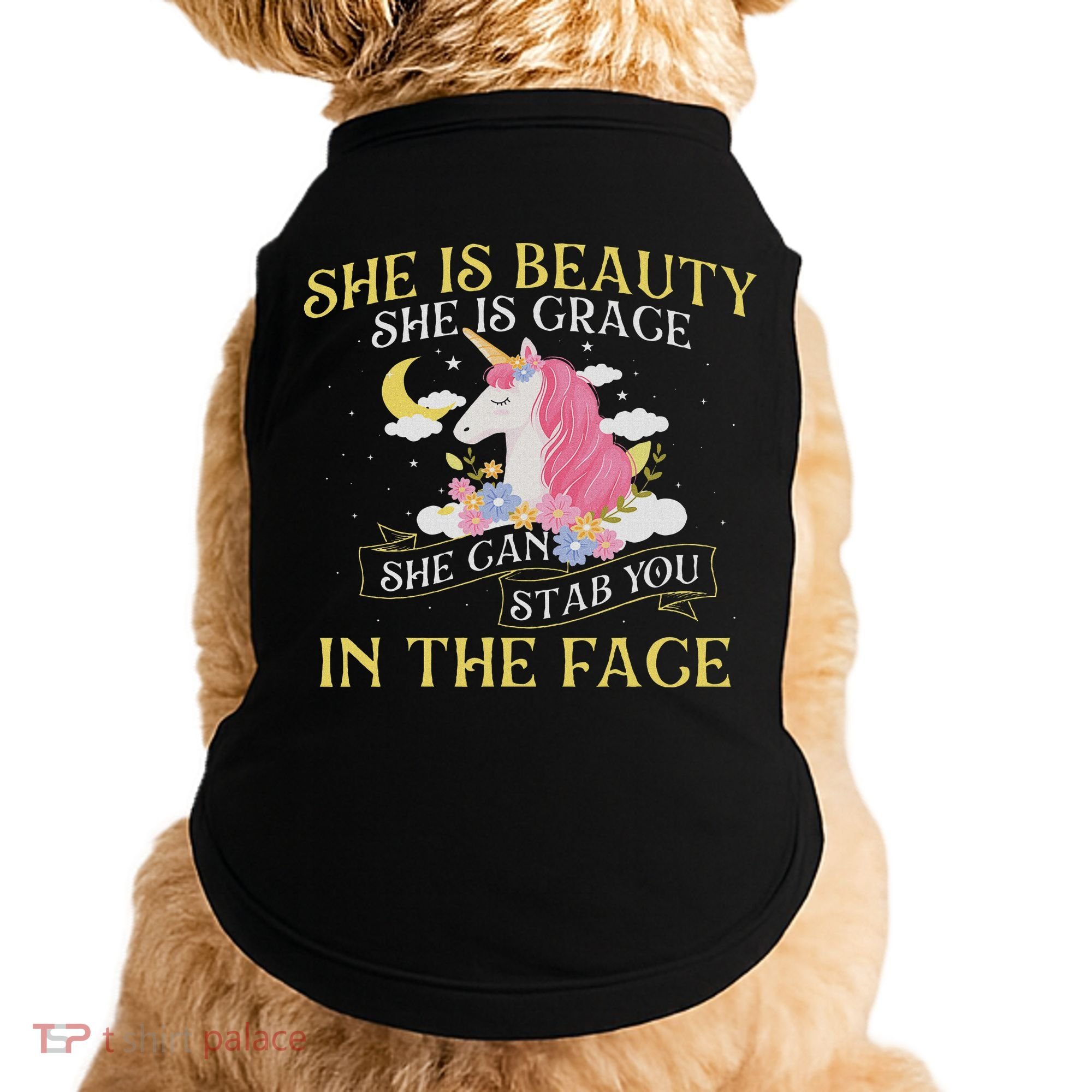 She Is Beauty Mythical Animal Rainbow Unicorn Magical Doggie Tank