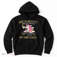 She Is Beauty Mythical Animal Rainbow Unicorn Magical Hoodie thumb 0