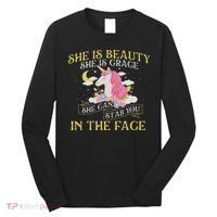 She Is Beauty Mythical Animal Rainbow Unicorn Magical Long Sleeve Shirt thumb 0