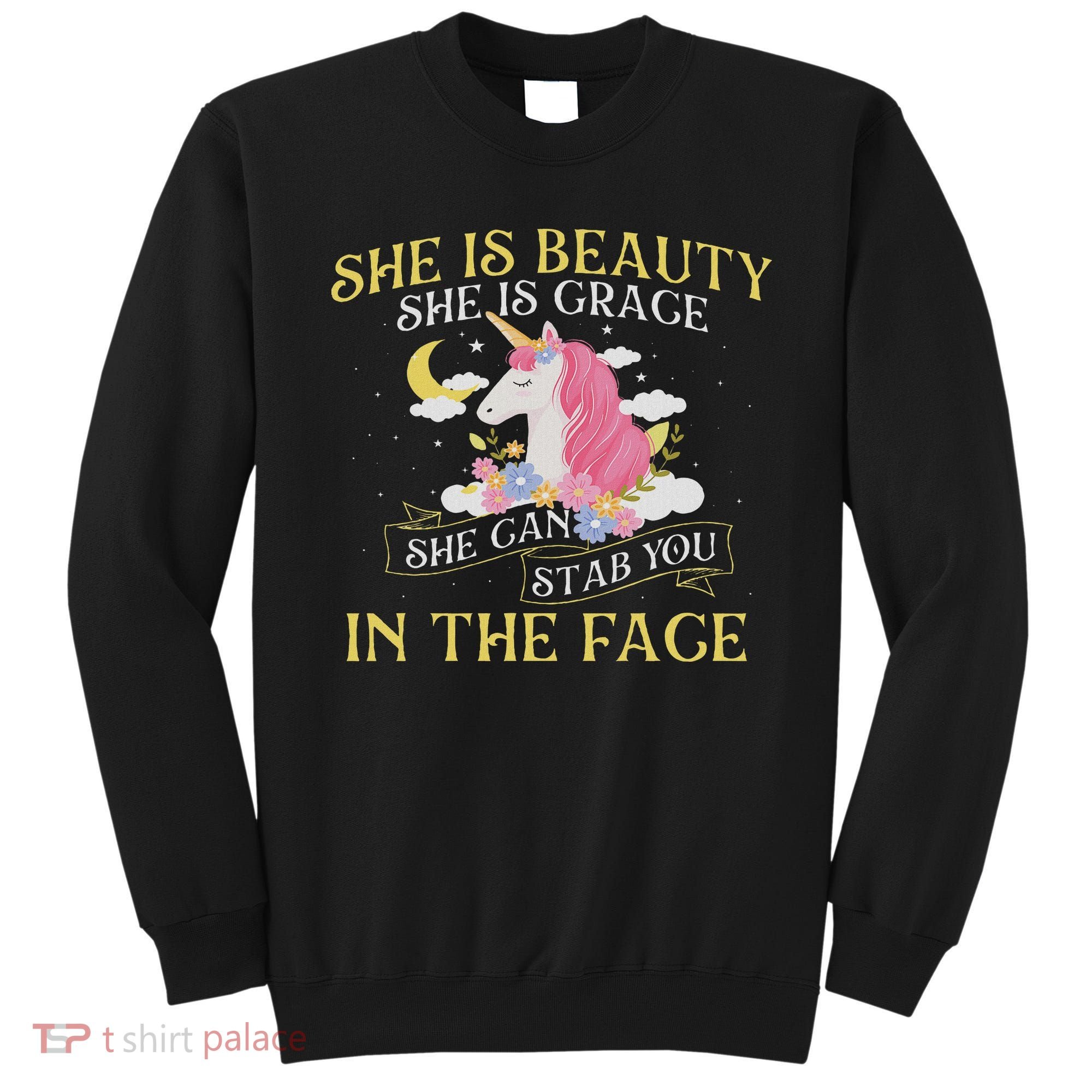 She Is Beauty Mythical Animal Rainbow Unicorn Magical Sweatshirt