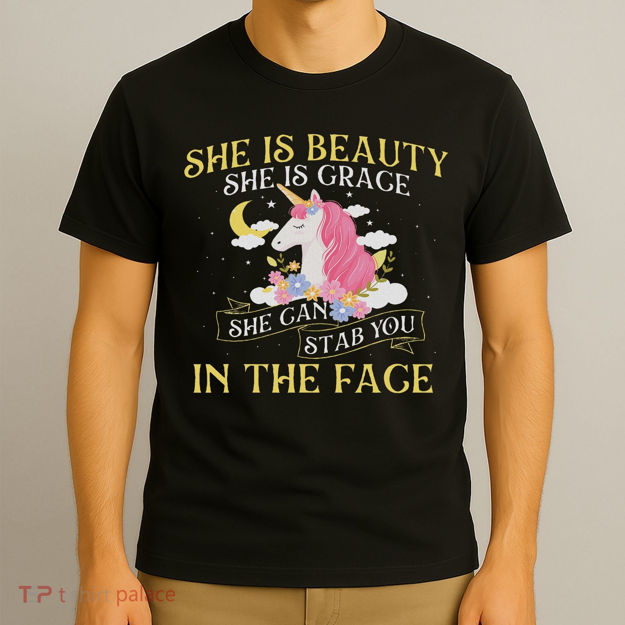 She Is Beauty Mythical Animal Rainbow Unicorn Magical T-Shirt