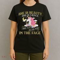 She Is Beauty Mythical Animal Rainbow Unicorn Magical T-Shirt thumb 4