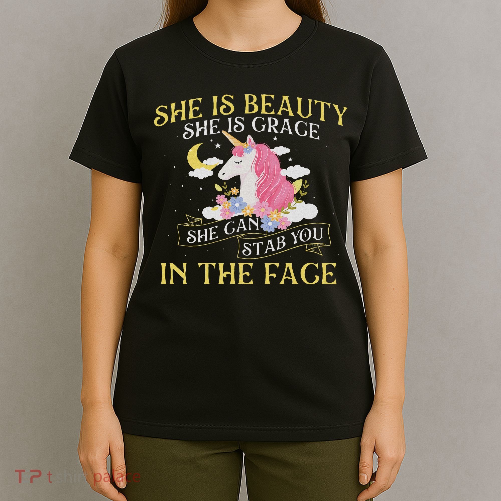 She Is Beauty Mythical Animal Rainbow Unicorn Magical T-Shirt