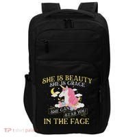 She Is Beauty Mythical Animal Rainbow Unicorn Magical Impact Tech Backpack thumb 0