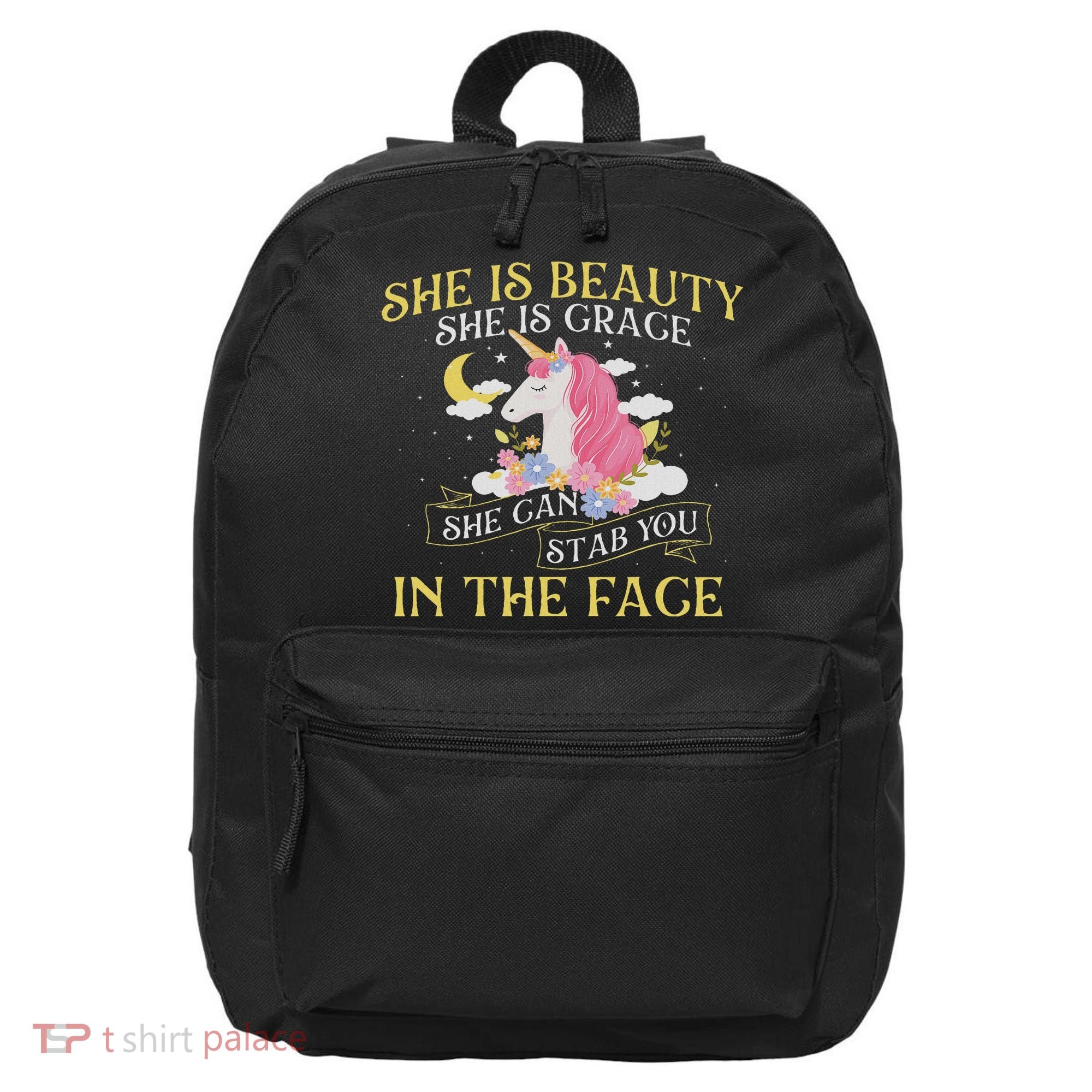 She Is Beauty Mythical Animal Rainbow Unicorn Magical 16 in Basic Backpack
