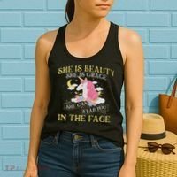 She Is Beauty Mythical Animal Rainbow Unicorn Magical Women's Tank Top thumb 2