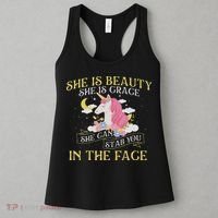 She Is Beauty Mythical Animal Rainbow Unicorn Magical Women's Tank Top thumb 3