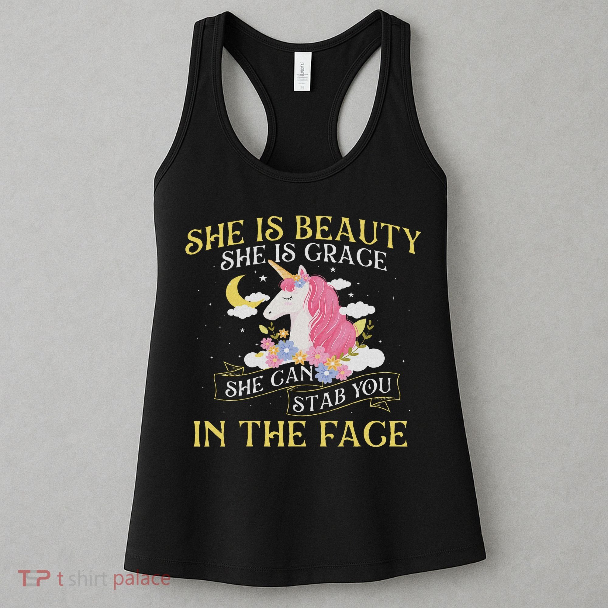 She Is Beauty Mythical Animal Rainbow Unicorn Magical Women's Tank Top