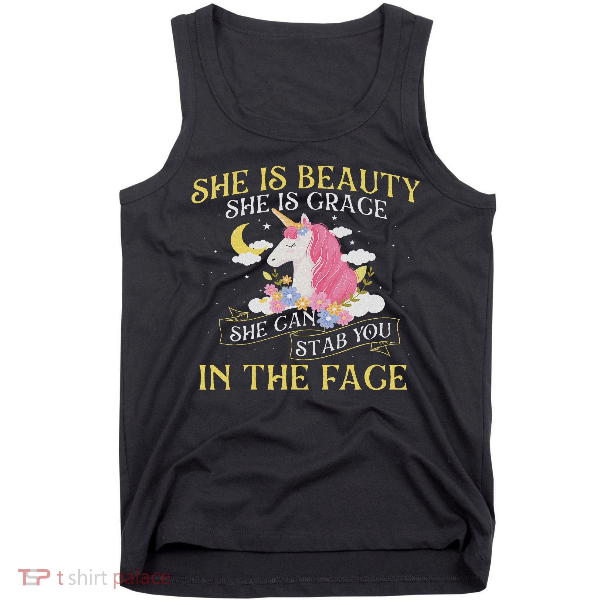 She Is Beauty Mythical Animal Rainbow Unicorn Magical Tank Top
